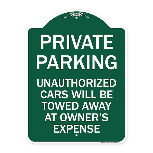Private Parking Unauthorized Cars Will Be Towed Away at Owners Expense, A-DES-GW-1824-23261